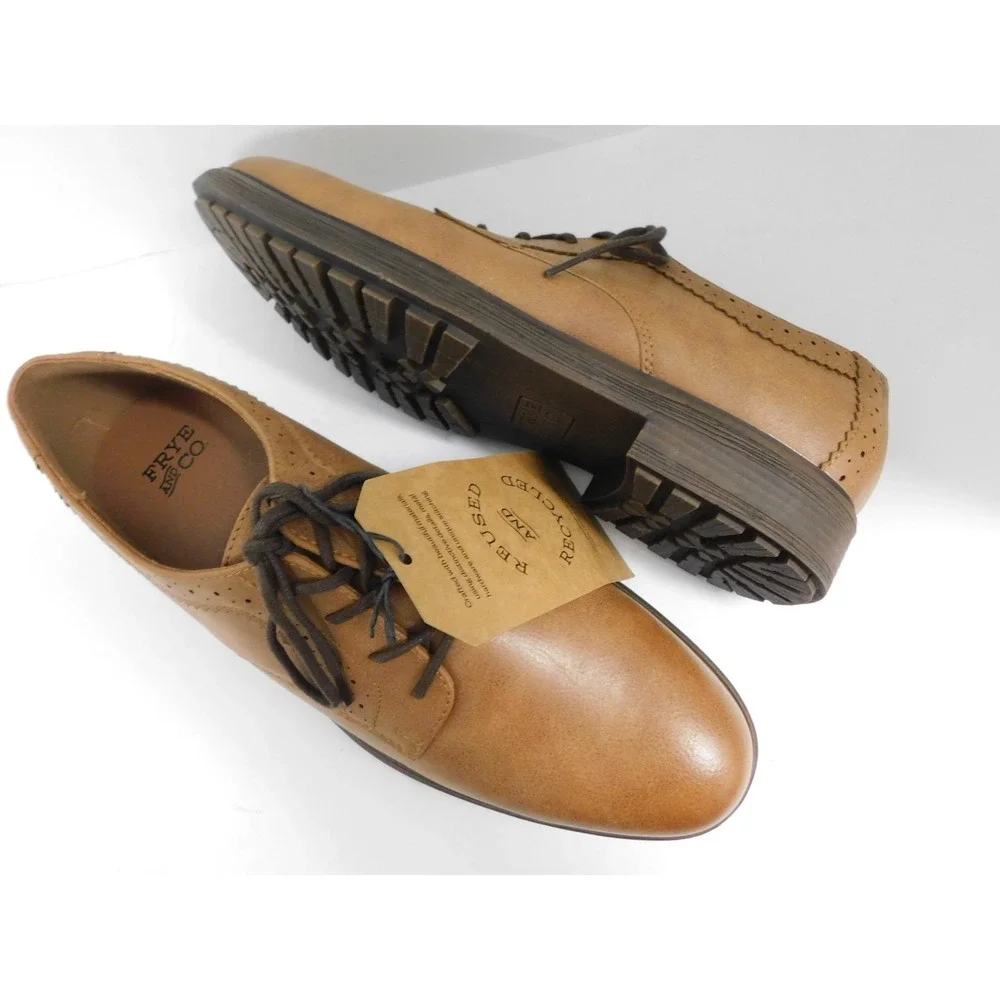 Frye and Co. Men's Grant Leather Oxford Shoes‎ Cognac Brown Size 10.5 M NEW